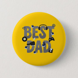 Beste papa Gammende papa Grafische knoop Ronde Button 5,7 Cm