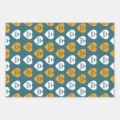 Beste Papa geel en blauw hart trofee set van 3 Inpakpapier Vel (Voorkant)