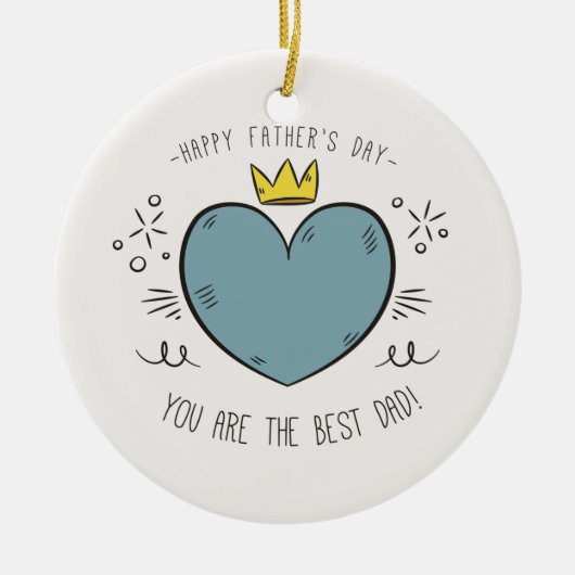 Beste Papa Gelukkige Vaderdag | Kerstbal Keramisch Ornament (Voorkant)