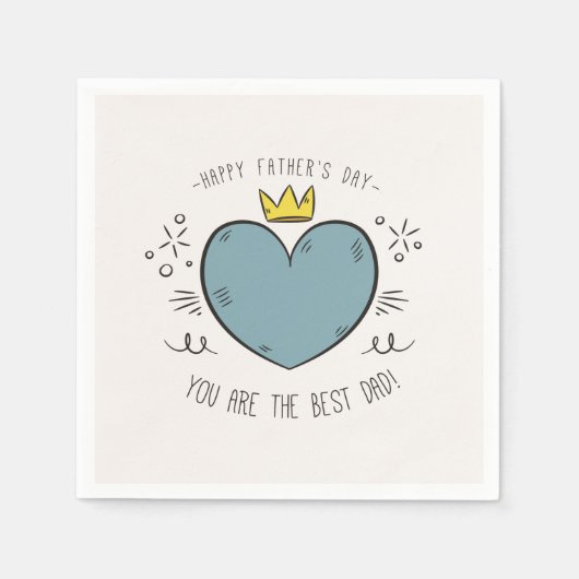 Beste Papa Gelukkige Vaderdag | Servet (Voorkant)