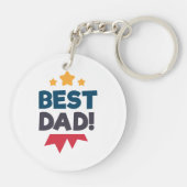 Beste Papa Gelukkige Vaderdag | Sleutelhanger (Achterkant)