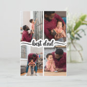 Beste Papa Gepersonaliseerde 4 Fotocollage Aankondiging (Staand voorkant)