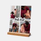 Beste Papa Gepersonaliseerde 4 Fotocollage Acryl Bord (Hoek)