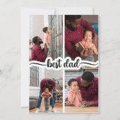 Beste Papa Gepersonaliseerde 4 Fotocollage Bedankkaart (Voorkant)