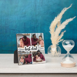 Beste Papa Gepersonaliseerde 4 Fotocollage Fotoplaat