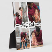 Beste Papa Gepersonaliseerde 4 Fotocollage Fotoplaat (Zijkant)