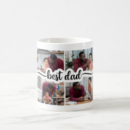 Beste Papa Gepersonaliseerde 4 Fotocollage Koffiemok