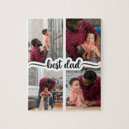 Beste Papa Gepersonaliseerde 4 Fotocollage Legpuzzel