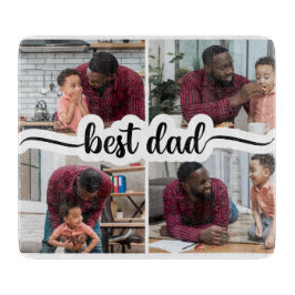 Beste Papa Gepersonaliseerde 4 Fotocollage Snijplank