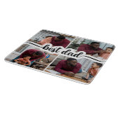 Beste Papa Gepersonaliseerde 4 Fotocollage Snijplank (Hoek)