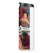 Beste Papa Gepersonaliseerde 4 Fotocollage Thermosbeker (Geroteerd rechts)