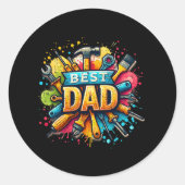 Beste Papa Gereedschap Vakman Papa Papa Vader Vade Ronde Sticker (Voorkant)