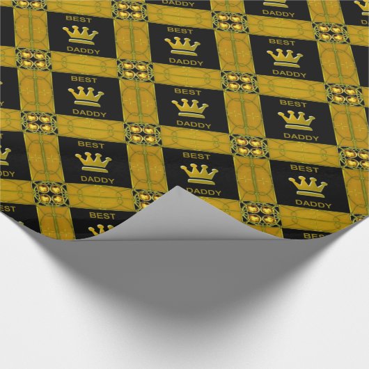 Beste papa Golden Crown Cadeaupapier (Hoek)