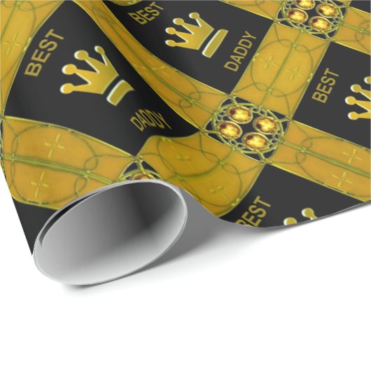 Beste papa Golden Crown Cadeaupapier (Rol Hoek)