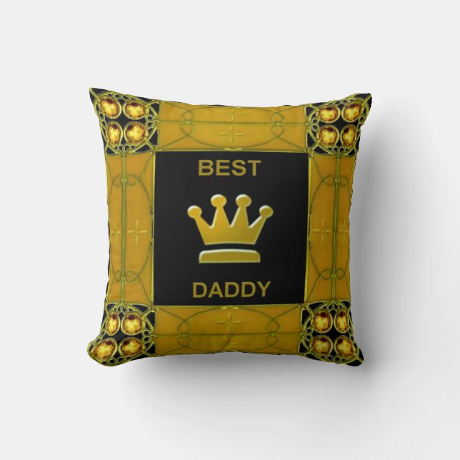 Beste papa Golden Crown Kussen (Voorkant)