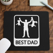 Beste Papa - Grappige Silhouet van Vader die Kinde Muismat