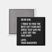 Beste papa grappige Vaderdag citaat van dochter aa Magneet (Voorkant / Achterkant)