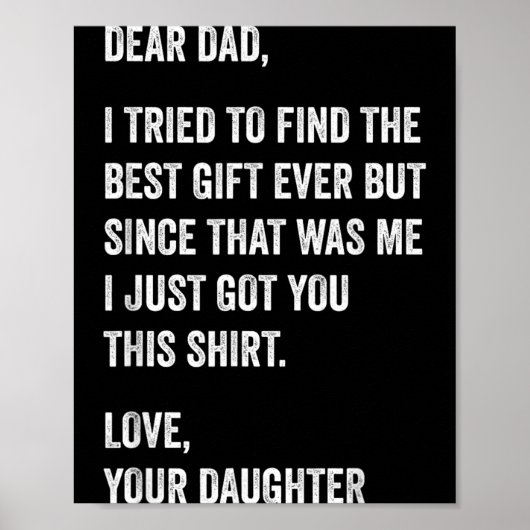 Beste papa grappige Vaderdag citaat van dochter aa Poster (Voorkant)