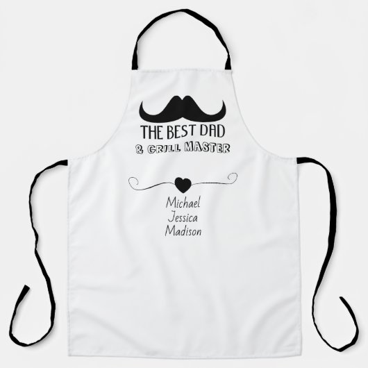 Beste papa grill master Vaderdag Aangepaste naam Schort (Voorkant)