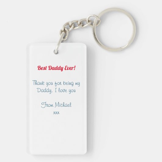Beste papa handen naar beneden gepersonaliseerd sleutelhanger (achterkant)