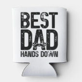 Beste papa handen neer papa grap snor minnaar blikjeskoeler (Achterkant)