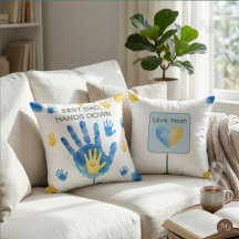 Beste papa hands down blauw geel aquarel