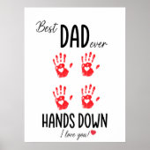 Beste papa Hands Down Handafdruk Art Print (Voorkant)