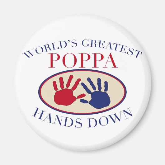 Beste Papa Hands Down Magneet (Voorkant)