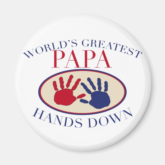 Beste Papa Hands Down Magneet (Voorkant)