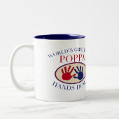Beste Papa Hands Down Tweekleurige Koffiemok (Links)