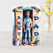 Beste Papa Handyman Tool Shed Gelukkige Verjaardag Kaart (Gele Bloem)