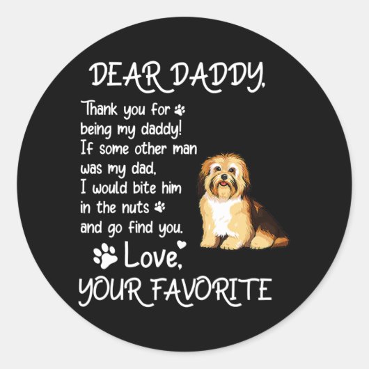 Beste papa Havanese Dog Dad Vaderdag Ronde Sticker (Voorkant)