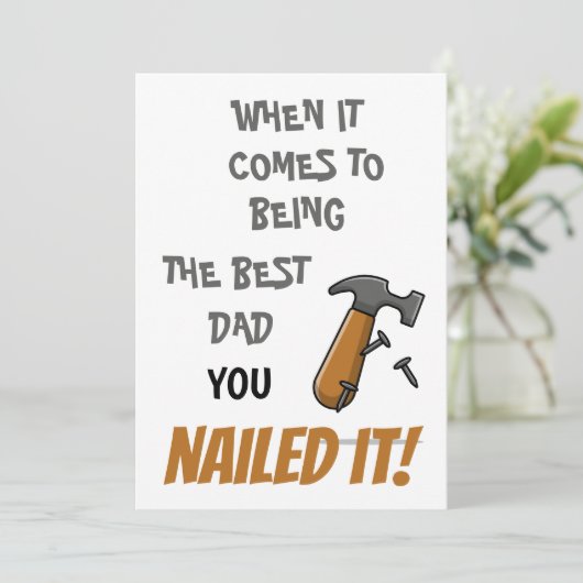 Beste papa heeft het voor elkaar gehakt hamer gelu feestdagenkaart (Staand voorkant)