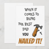 Beste papa heeft het voor elkaar gehamerd gelukkig feestdagenkaart (Voorkant / Achterkant)