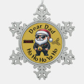 Beste Papa Ho Ho Ho Ya Ho - Gangster Christmas Gol Tin Sneeuwvlok Ornament (Voorkant)