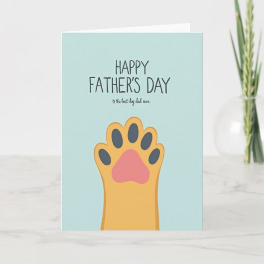 Beste papa-hond Gouden poot kaart (Voorkant)