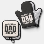 Beste papa in de Melkweg - Vaderdag, Verjaardag Ovenwant & Pannenlap Set (Voorkant / Achterkant)