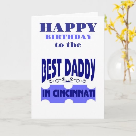 Beste papa in de stad Cincinnati  Kaart (Gele Bloem)