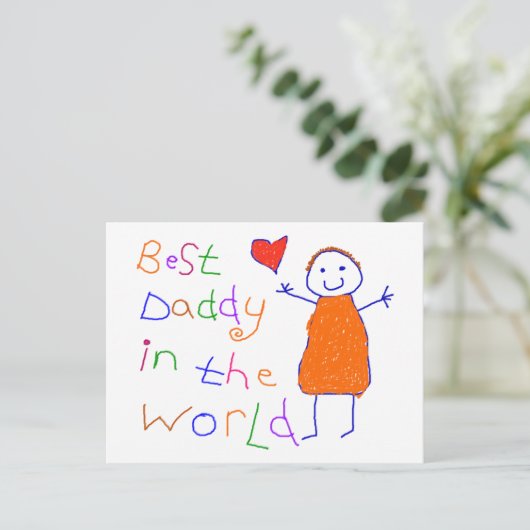 Beste papa in de wereld briefkaart (Staand voorkant)