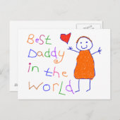 Beste papa in de wereld briefkaart (Voorkant / Achterkant)