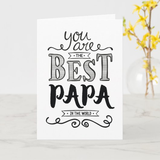 Beste Papa in de wereld Kaart (Gele Bloem)
