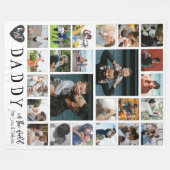 Beste papa in de wereld Modern 24 foto Fleece Deken (Voorkant (Horizontaal))