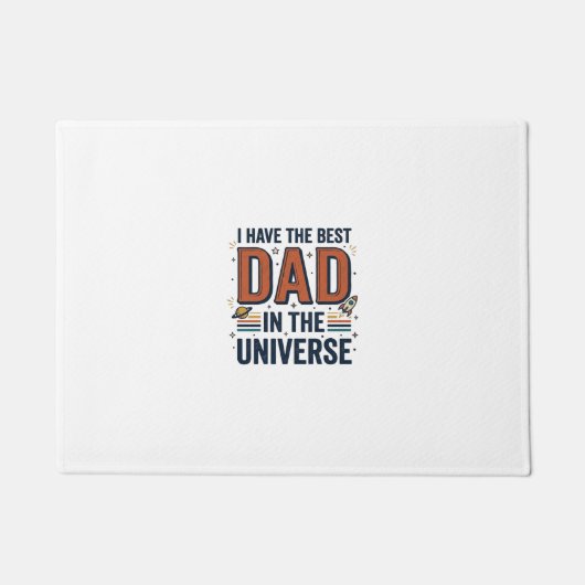 Beste papa in het heelal ruimte vector ontwerp_1 deurmat (Voorkant)