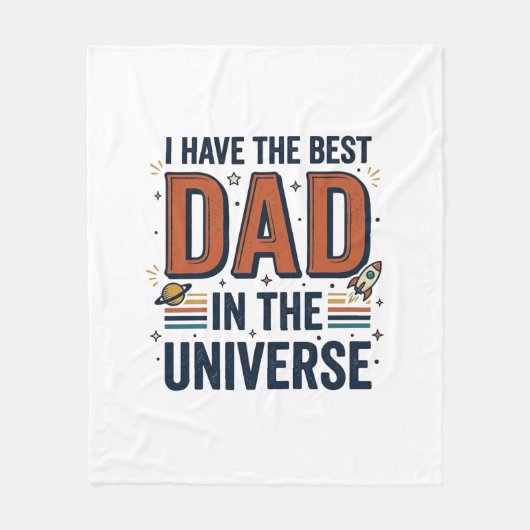 Beste papa in het heelal ruimte vector ontwerp_1 fleece deken (Voorkant)