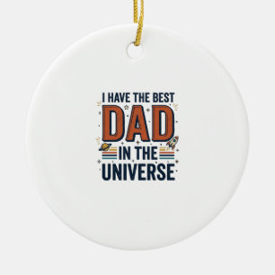 Beste papa in het heelal ruimte vector ontwerp_1 keramisch ornament