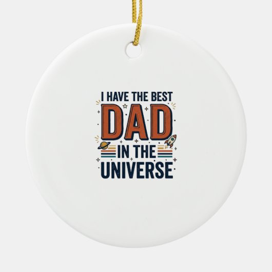 Beste papa in het heelal ruimte vector ontwerp_1 keramisch ornament (Voorkant)