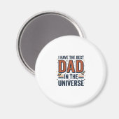 Beste papa in het heelal ruimte vector ontwerp_1 magneet (Voorkant / Achterkant)