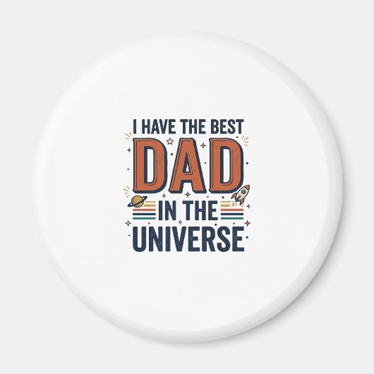 Beste papa in het heelal ruimte vector ontwerp_1 magneet (Voorkant)