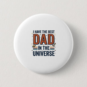 Beste papa in het heelal ruimte vector ontwerp_1 ronde button 5,7 cm