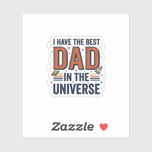 Beste papa in het heelal ruimte vector ontwerp_1 sticker (Vel)